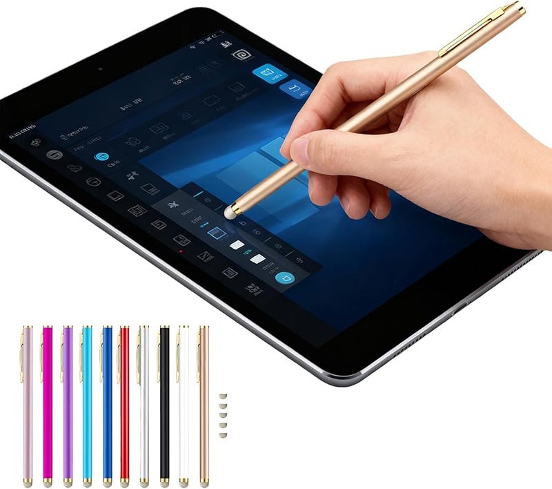Purple Metal Stylus Pen with Interchangeable Conductive Fabric Tip for Touch Screens - Image 3